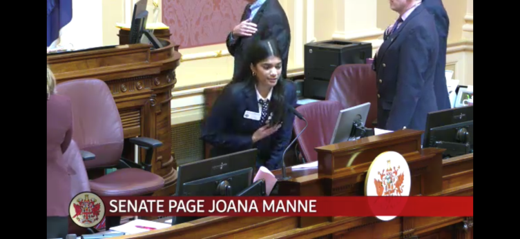 EVHS student serving as Senate Page