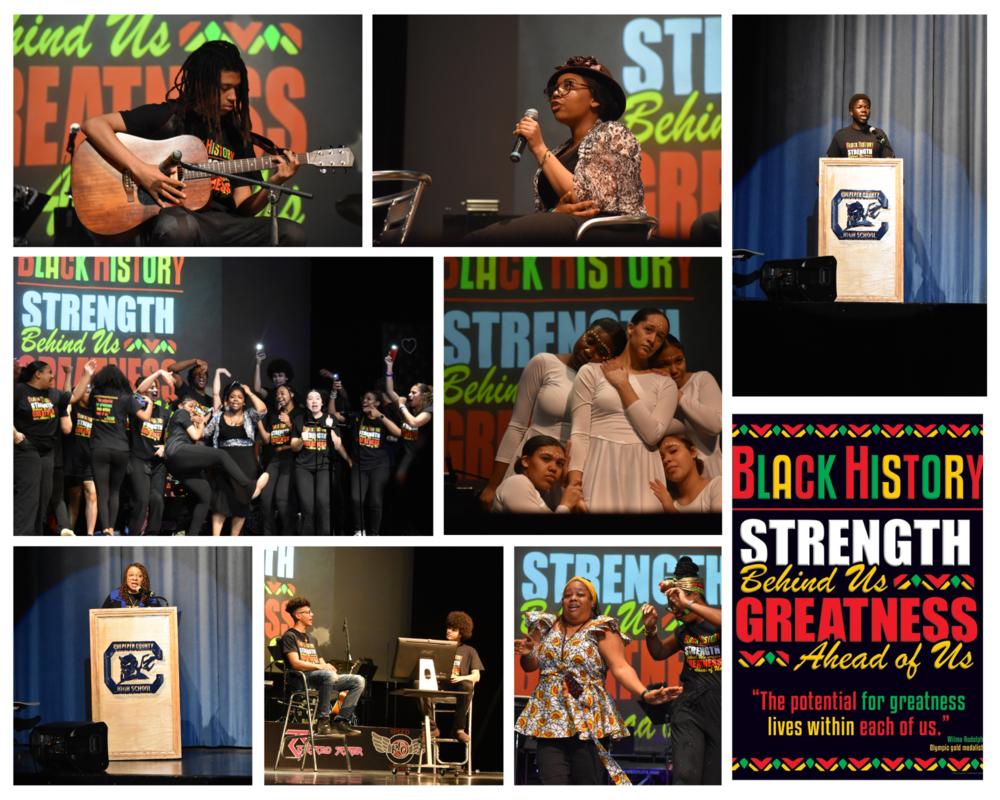 collage of photos from black history assembly