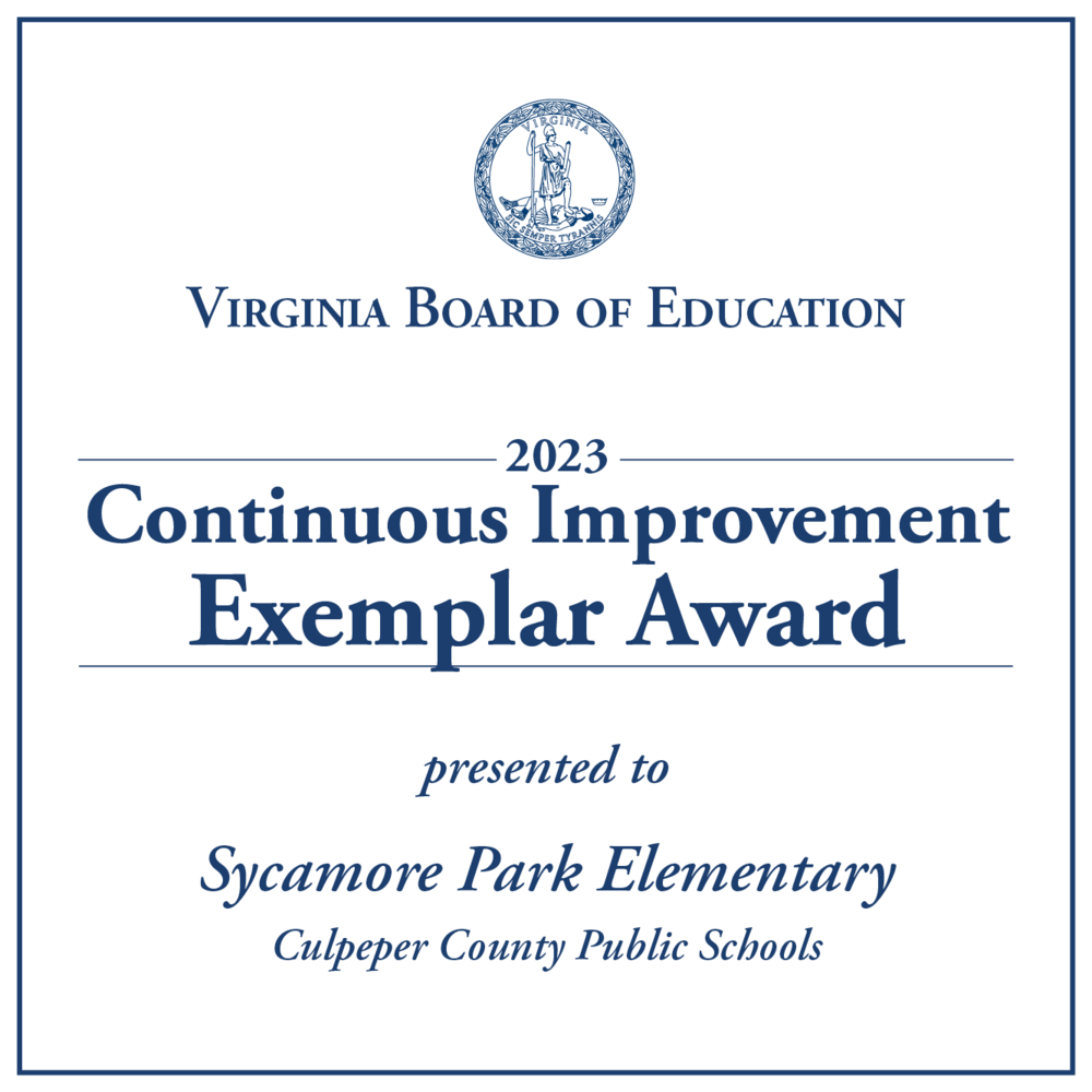 Continuous Improvement banner for Sycamore Park Elementary