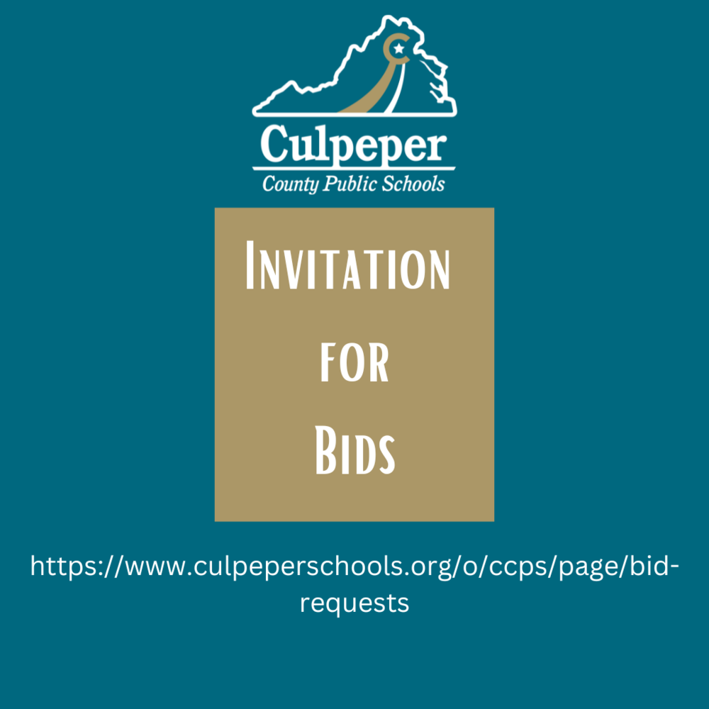 Invitation for bids graphic with CCPS logo