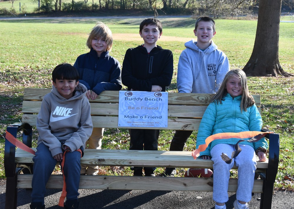 Pearl Sample Elementary Dedicates Buddy Benches