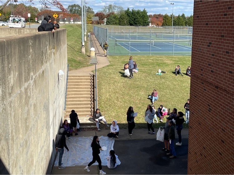 students dropping eggs