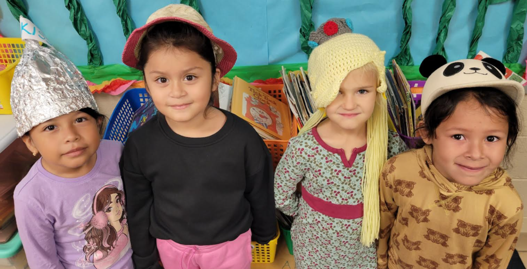 Our first graders in their fun hats!