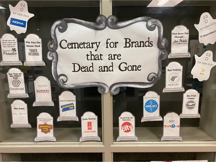 Halloween and marketing all rolled into one classroom display. Well done, Mrs. Tanner! #BDP #BetterEveryDay