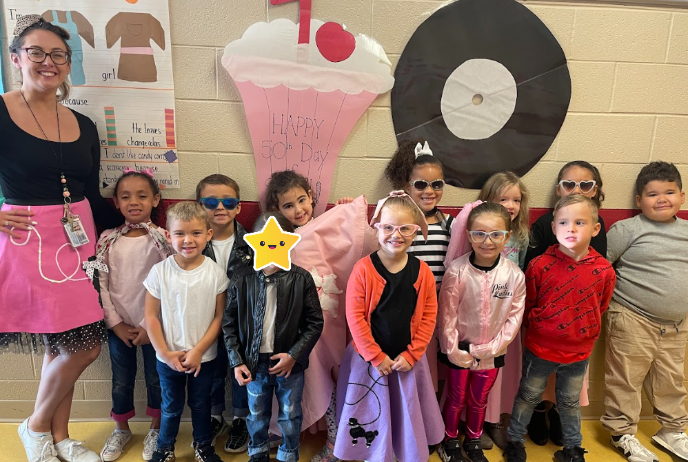 Ms. Fabris’s class celebrated the 50th day in 50s style.