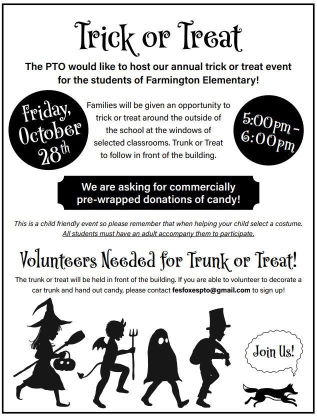Trick & Trunk or Treat Friday 5 to 6 p.m.