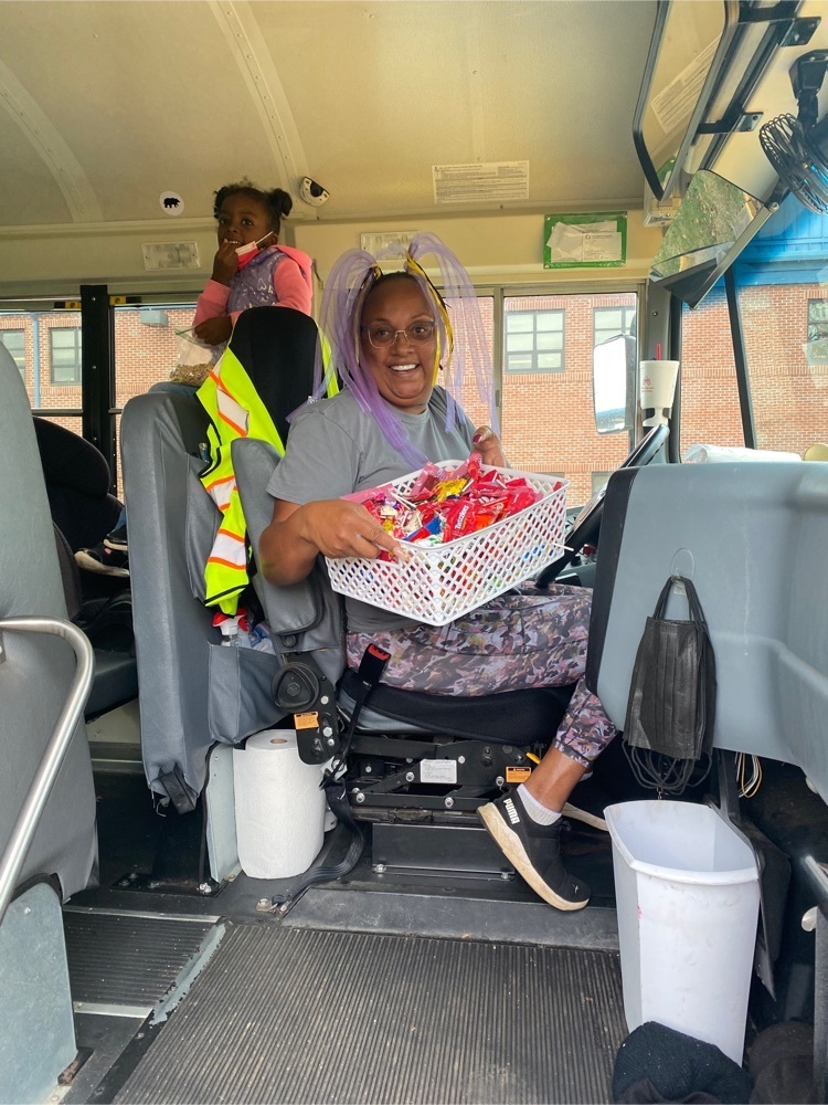 Our bus drivers are the best! Mrs. Waters is ready to greet her students for a fun Halloween weekend. #BDP #BetterEveryDay