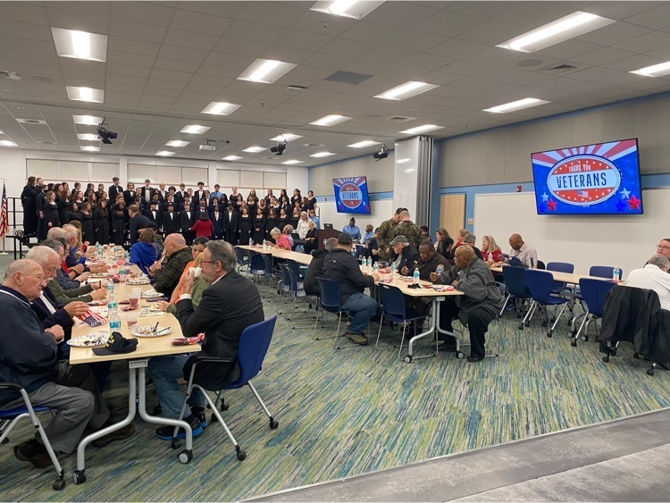 Thank you, Veterans! it was great to host a luncheon at CTEC. CCHS and EVHS had a combined choir and MCJROTC battalion performing and serving. Thank you to Virginia Warriors and Guardians for sponsoring the event! #OneCCPS 