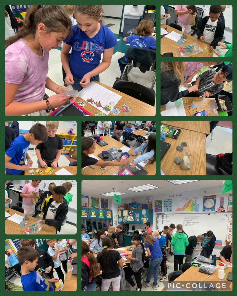 Collage of students participating in a bartering simulation