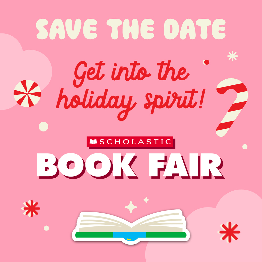 a save the date graphic for the book fair