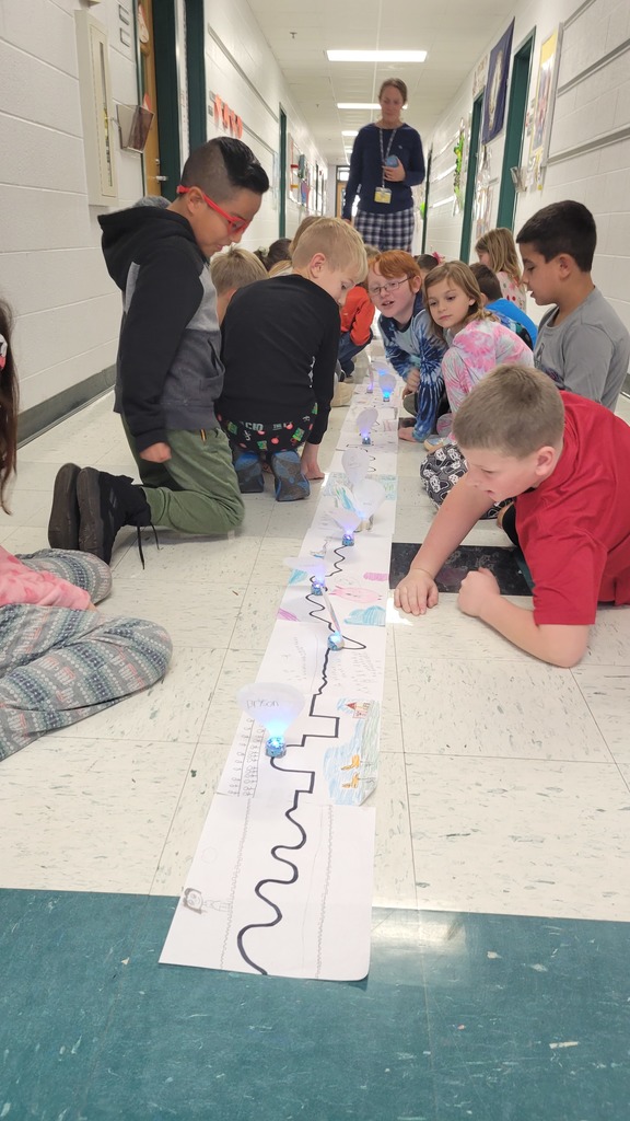 3rd graders making a parade with Ozobots