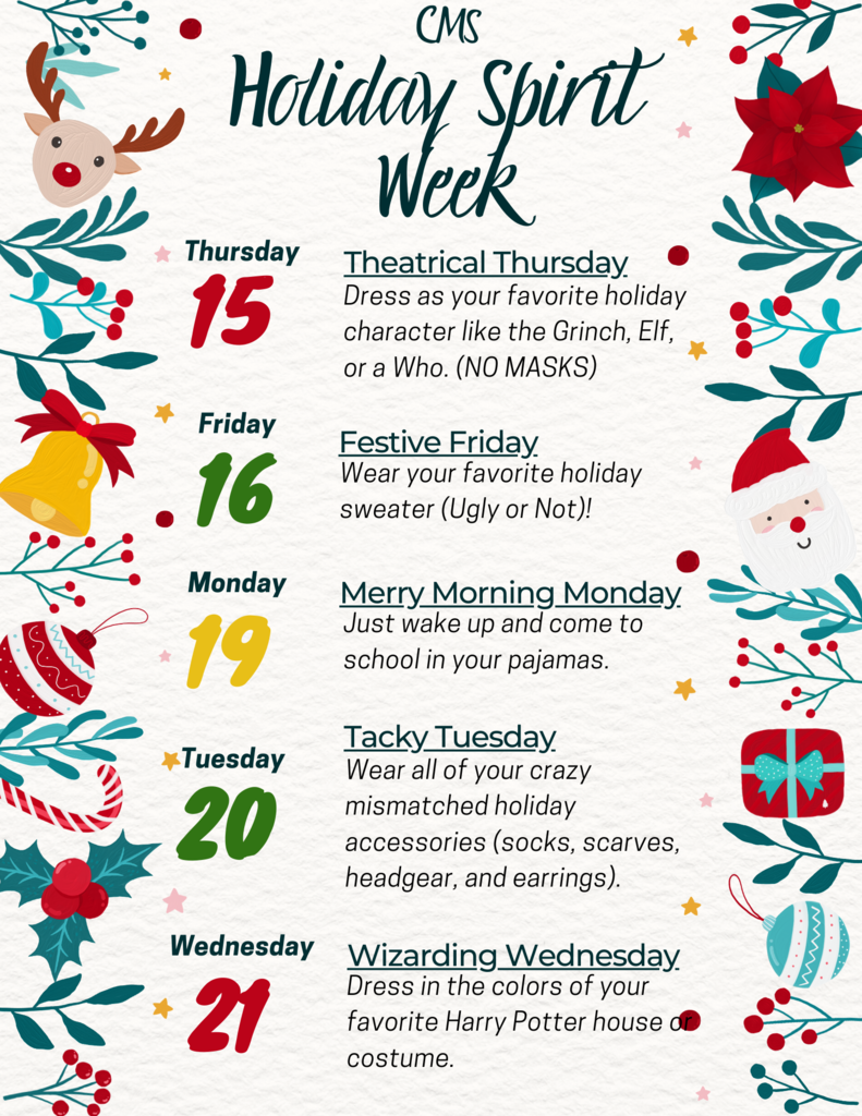 Holiday Spirit Week Poster