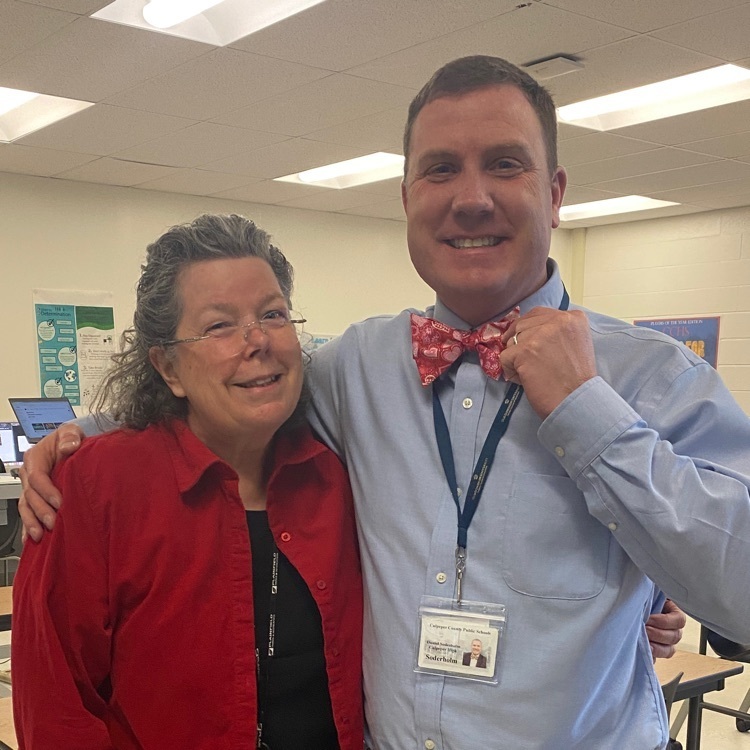 Mrs. Hibbard showed off her creativity by making a Valentine's Day themed bow tie for Dr. Soderholm. #BDP #Creative