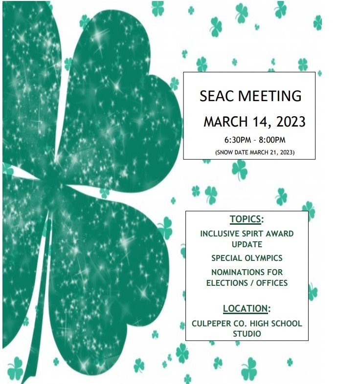 shamrock with meeting information