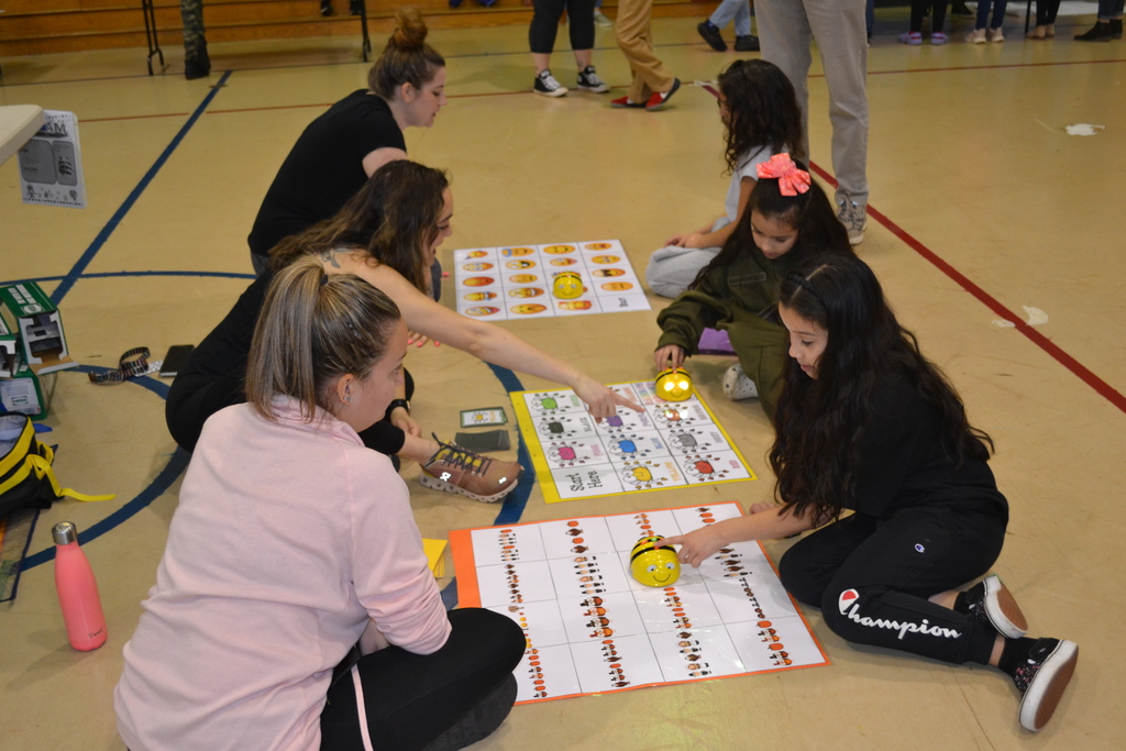 Students coded Beebots with the 3rd grade teachers.