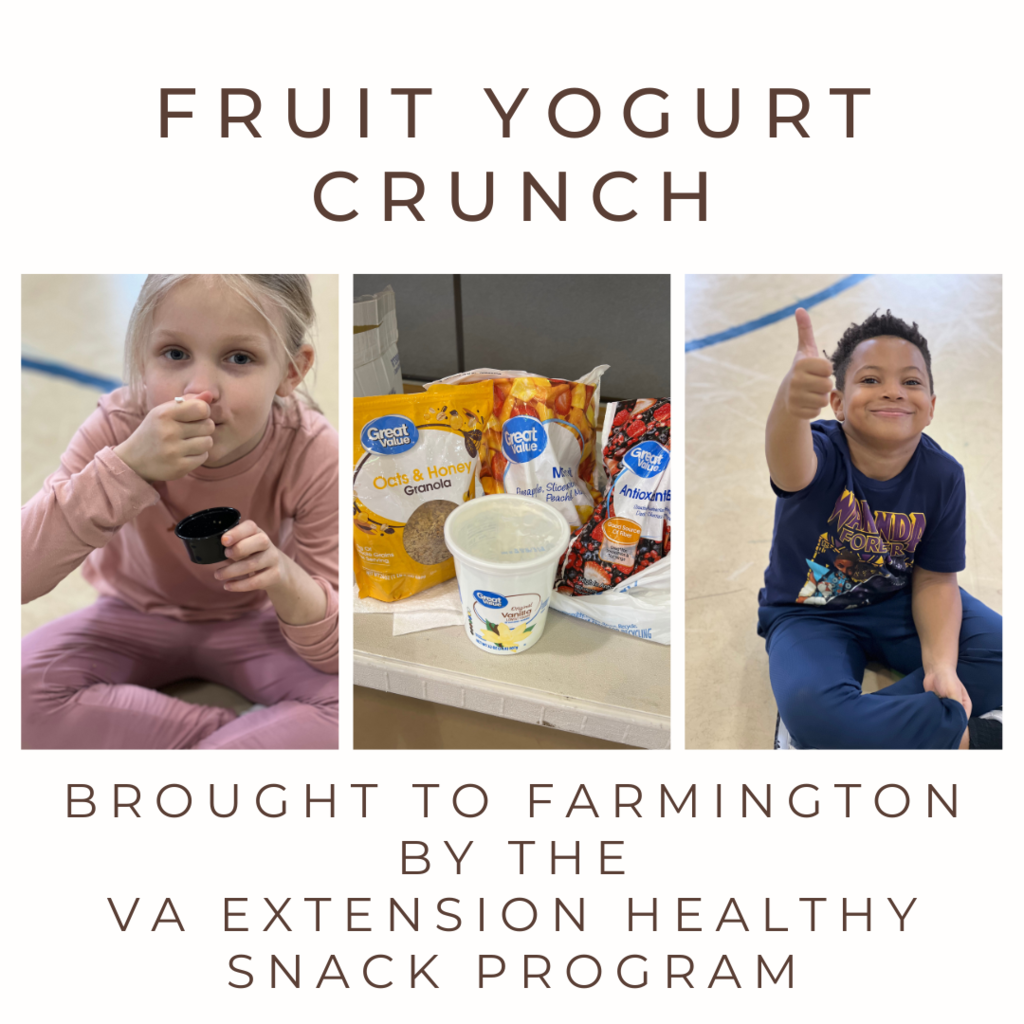 Students enjoy a fruit yogurt crunch during PE 