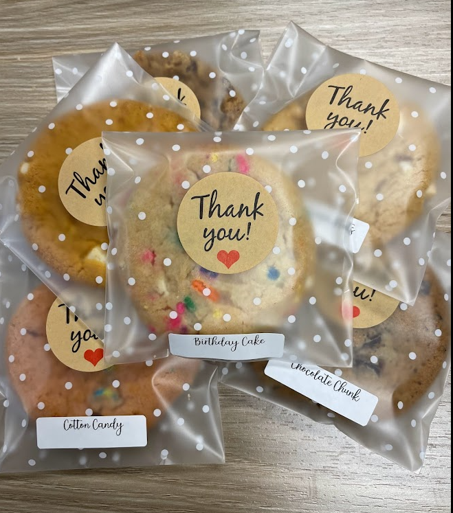 cookies with thank you sticker