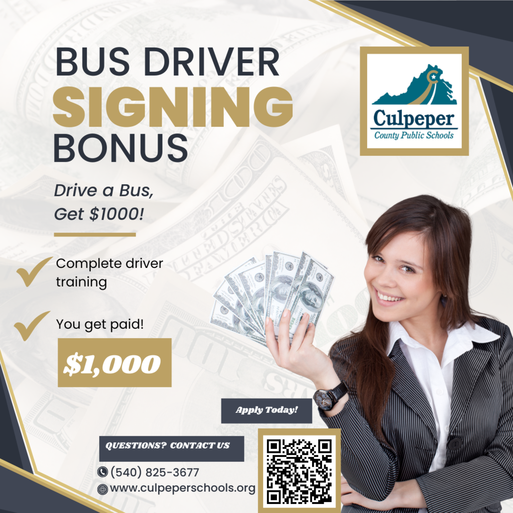 Bus Driver Signing Bonus Drive a Bus, Get $1000 with QR code