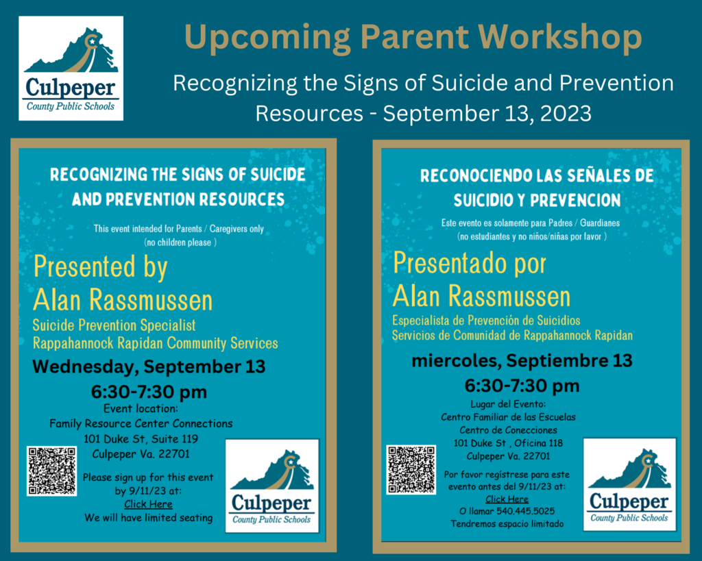 upcoming parent workshop flyer