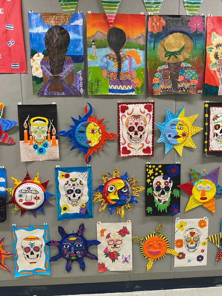 Thank you to our art classes for kicking off Hispanic Heritage Month with this beautiful display of Hispanic inspired art. #BetterEveryDay #BDP