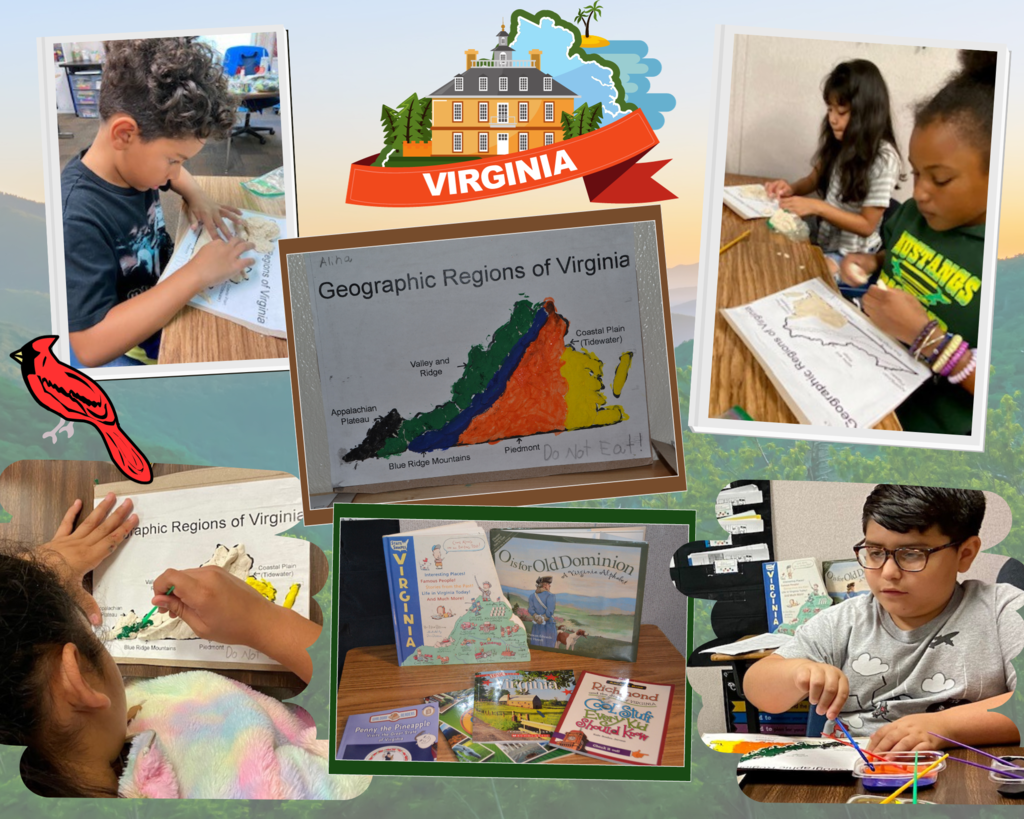 Topographical salt dough maps of Virginia- 4th graders
