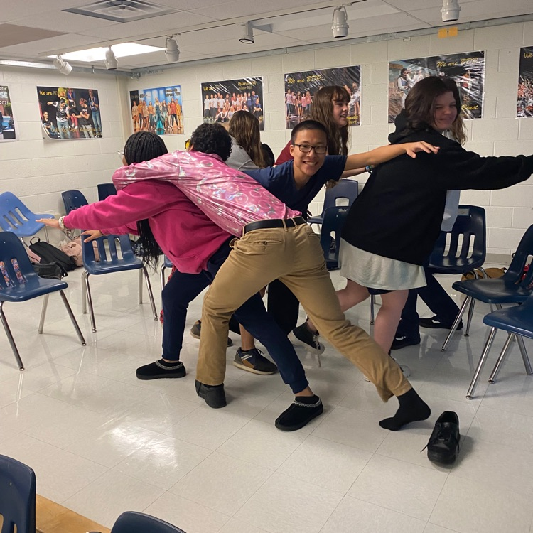 Mrs. Mitchell's 1st block acting class was full of energy learning about tableaus. This class has students excited to be at school. #BDP #BetterEveryDay #ForksUp